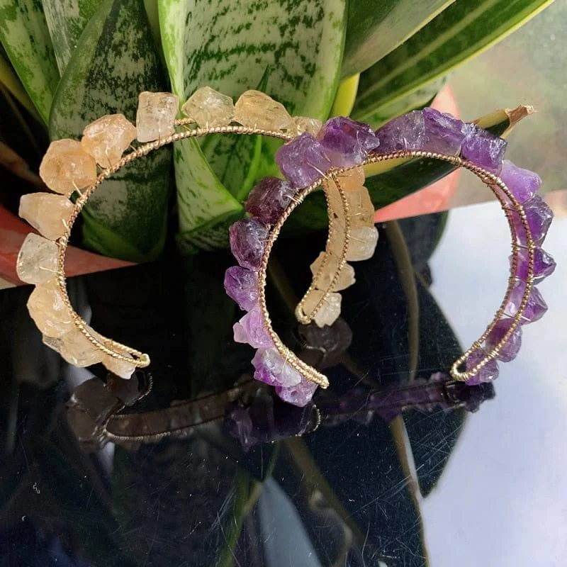 Healing Crystals Cuff Bangle - Glova