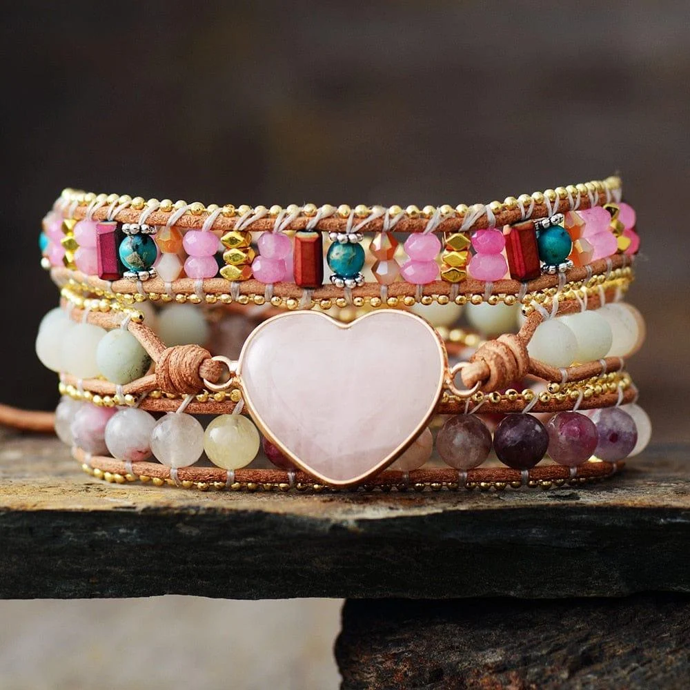 Heart Charm Wrap Bracelet - Glova