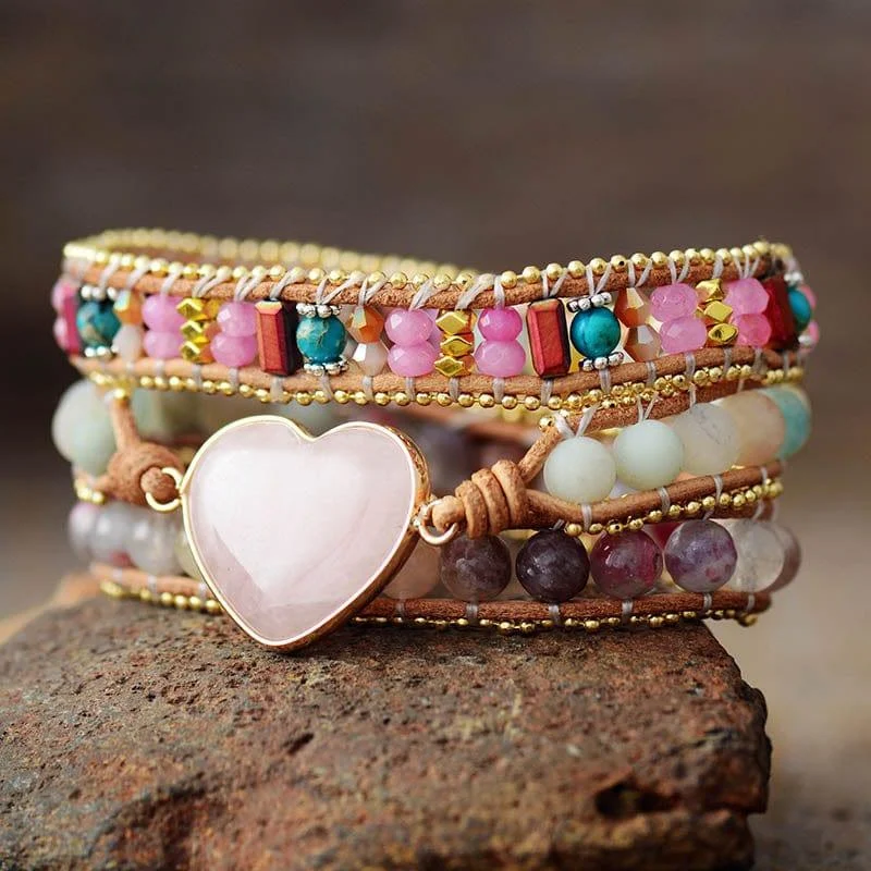 Heart Charm Wrap Bracelet - Glova