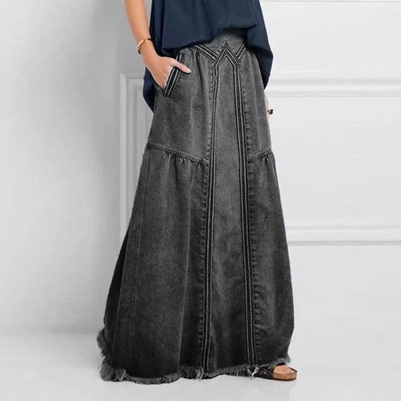 Helena Bohemian Maxi Denim Skirts - 3 Colors - Glova