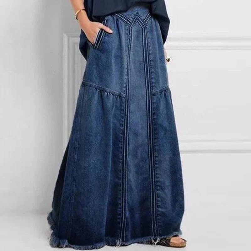 Helena Bohemian Maxi Denim Skirts - 3 Colors - Glova