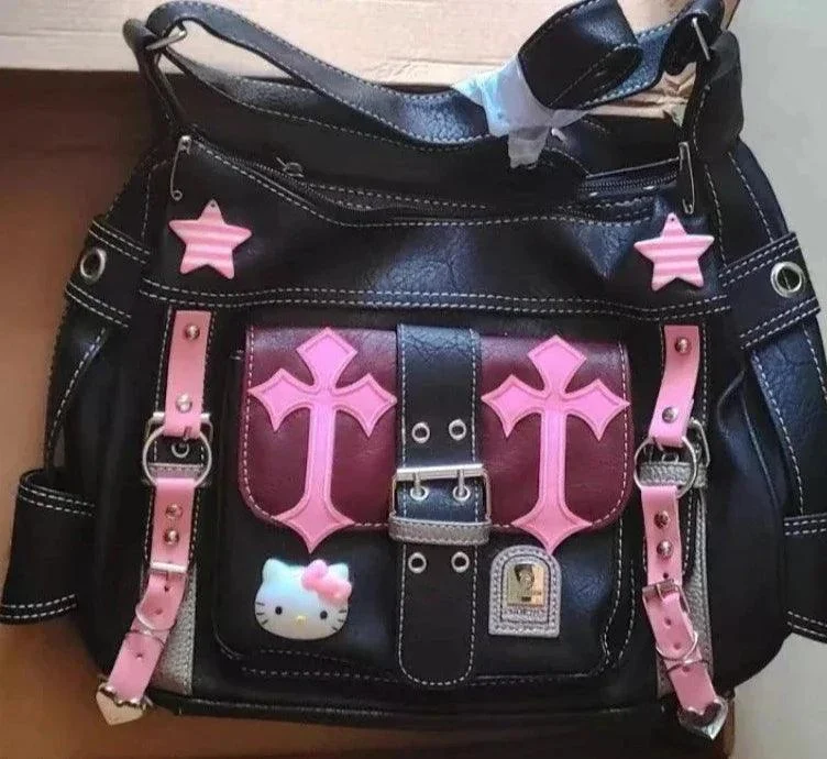 Hello Kitty Gothic Punk Cross Chains Tote Bag - Glova