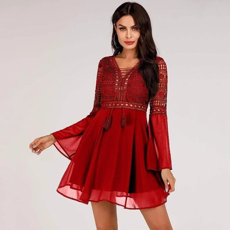 Hermione Crochet Mini Dress - Glova