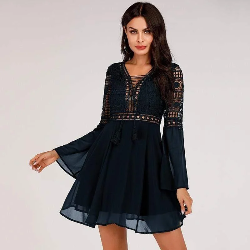 Hermione Crochet Mini Dress - Glova