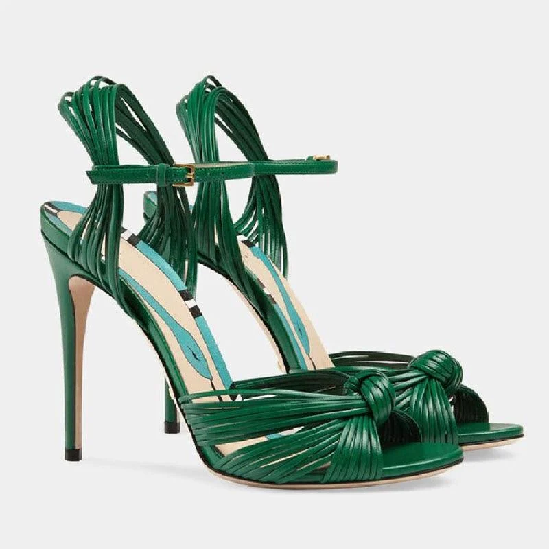 High Heel Ribbon Woven Stiletto Sandals - Glova