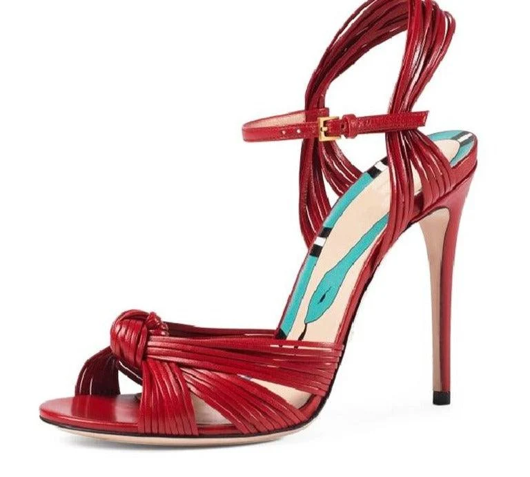 High Heel Ribbon Woven Stiletto Sandals - Glova