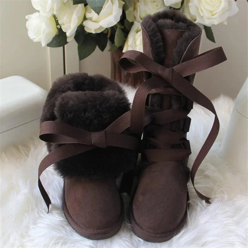 High Snow Boots Fur Wool Women's Winter Boots - Glova