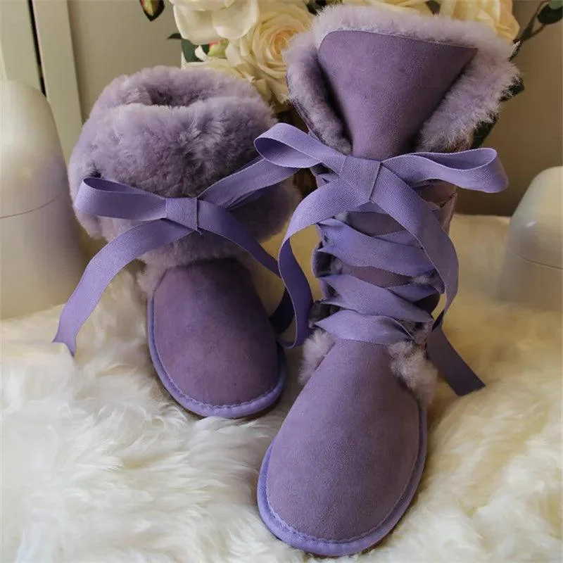 High Snow Boots Fur Wool Women's Winter Boots - Glova