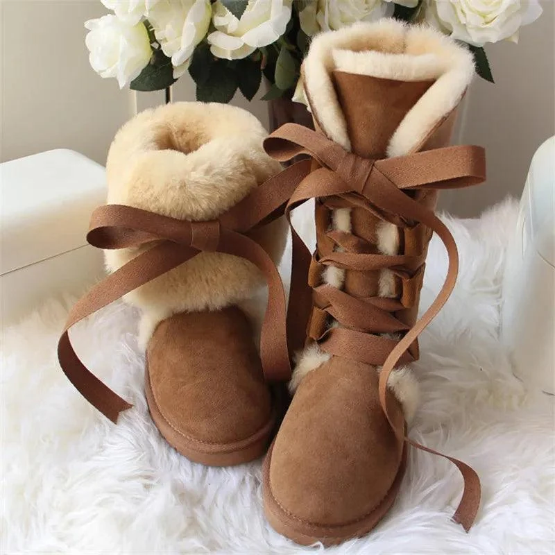 High Snow Boots Fur Wool Women's Winter Boots - Glova