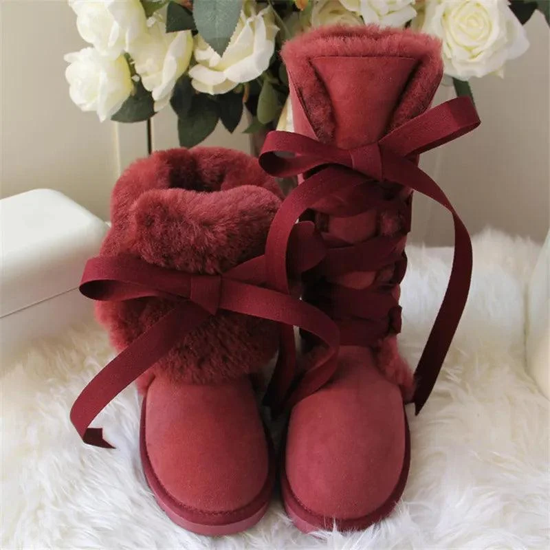 High Snow Boots Fur Wool Women's Winter Boots - Glova