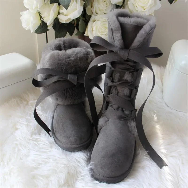 High Snow Boots Fur Wool Women's Winter Boots - Glova