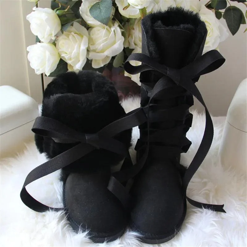 High Snow Boots Fur Wool Women's Winter Boots - Glova