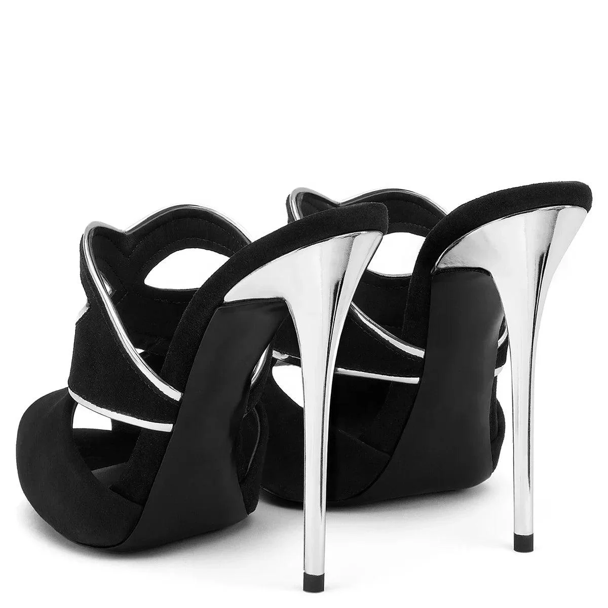 High Stiletto Heels Women Sandals Black Shoes - Glova