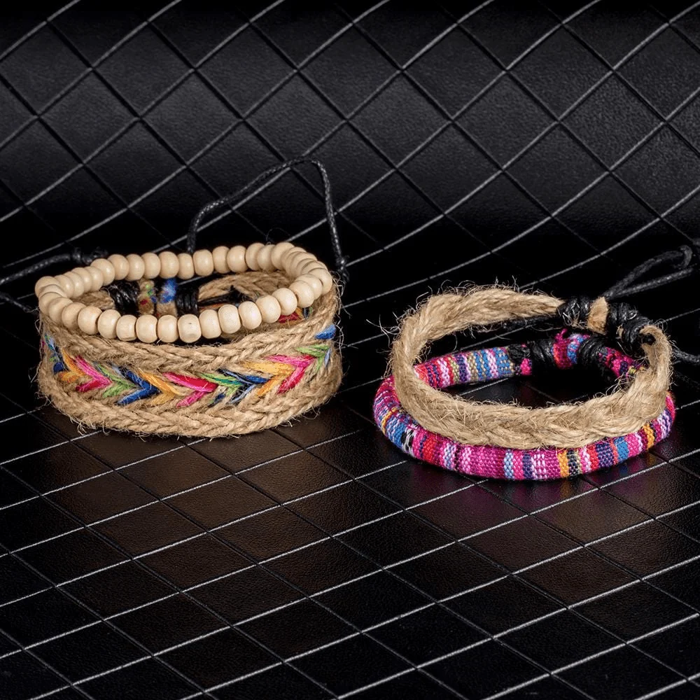 Hippie Multi-Layer Bracelet Set 4pcs - Glova