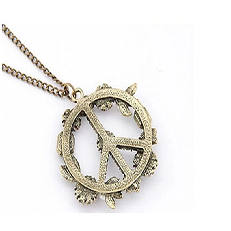 Hippie Peace Wreath Necklace - Glova