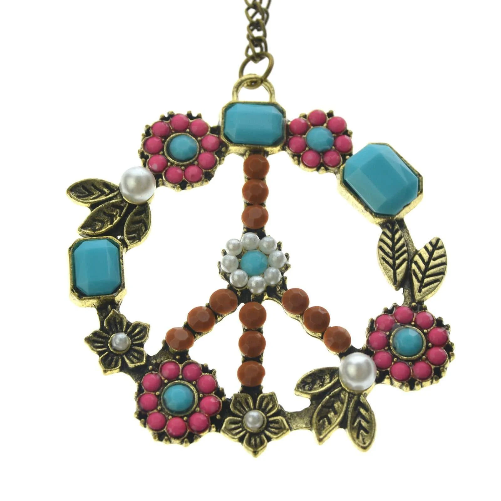 Hippie Peace Wreath Necklace - Glova