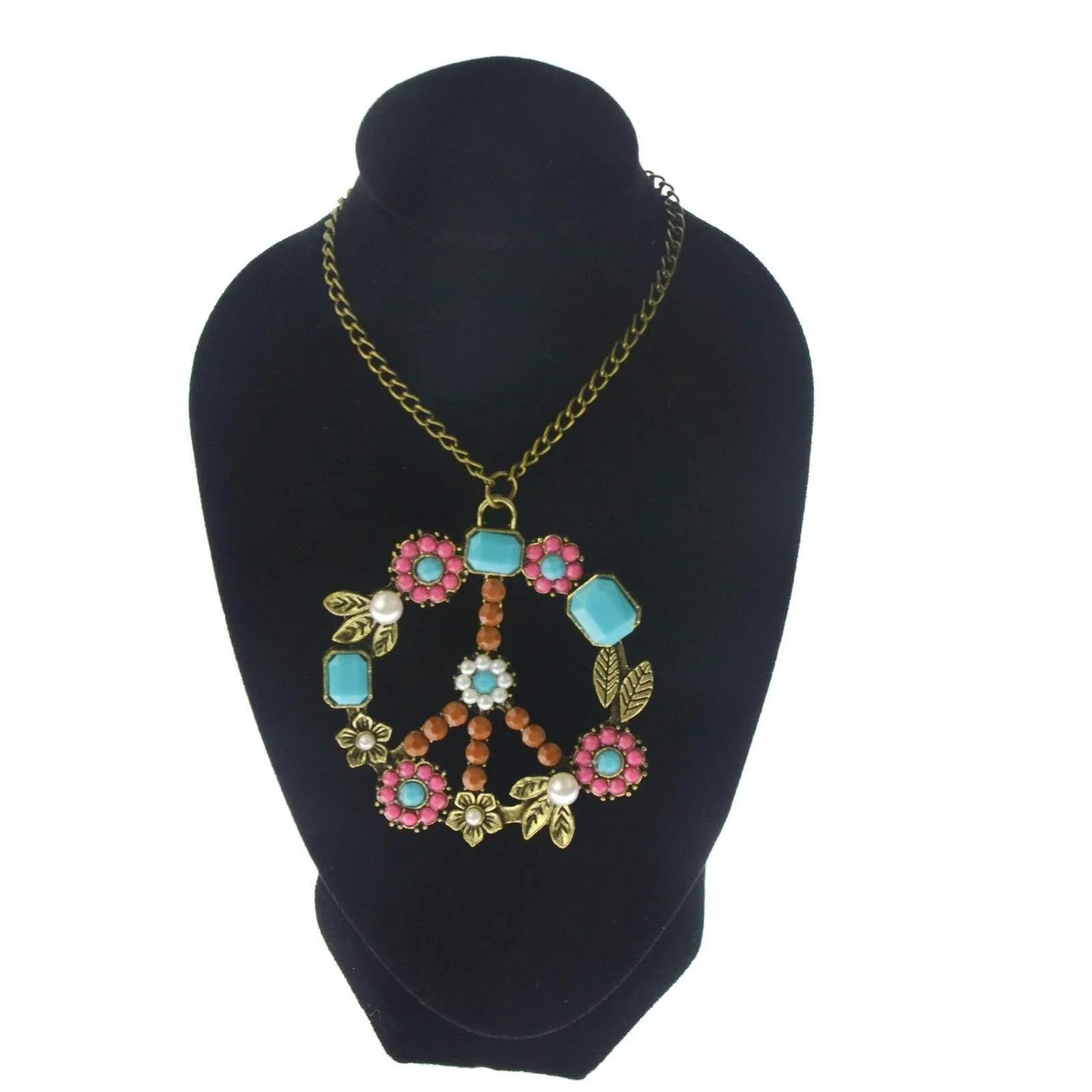 Hippie Peace Wreath Necklace - Glova