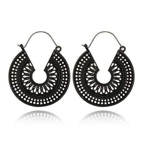 Hollow Flower Dangle Earrings - Glova