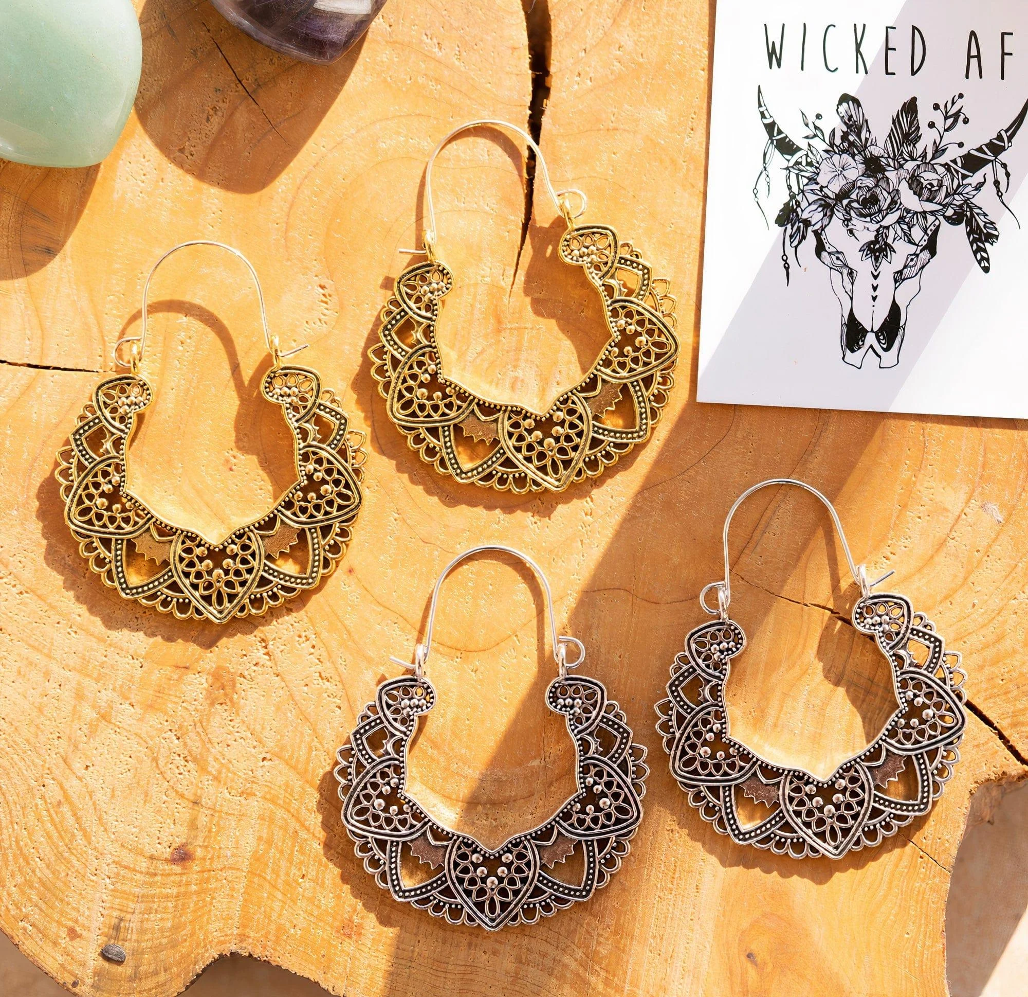 Hollow Out Hoop Boho Earrings - Glova