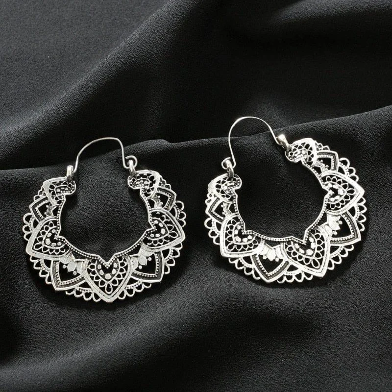 Hollow Out Hoop Boho Earrings - Glova