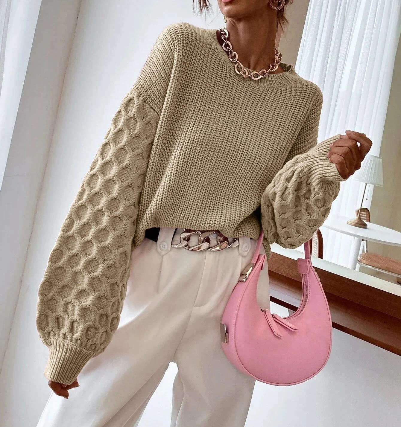 Honeycomb Knitted Sweater - Glova