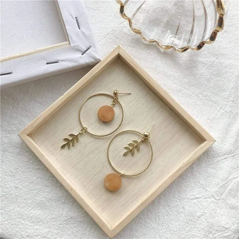 Hoop and Leaf Earrings - Glova