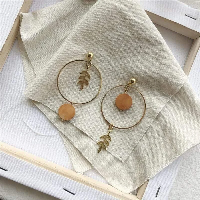 Hoop and Leaf Earrings - Glova