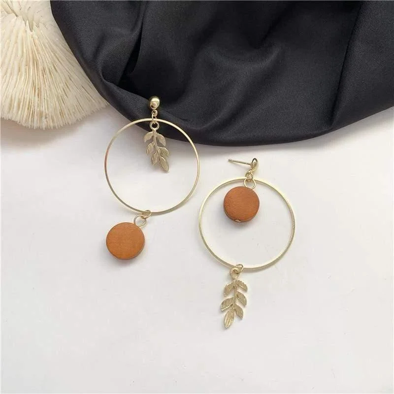 Hoop and Leaf Earrings - Glova