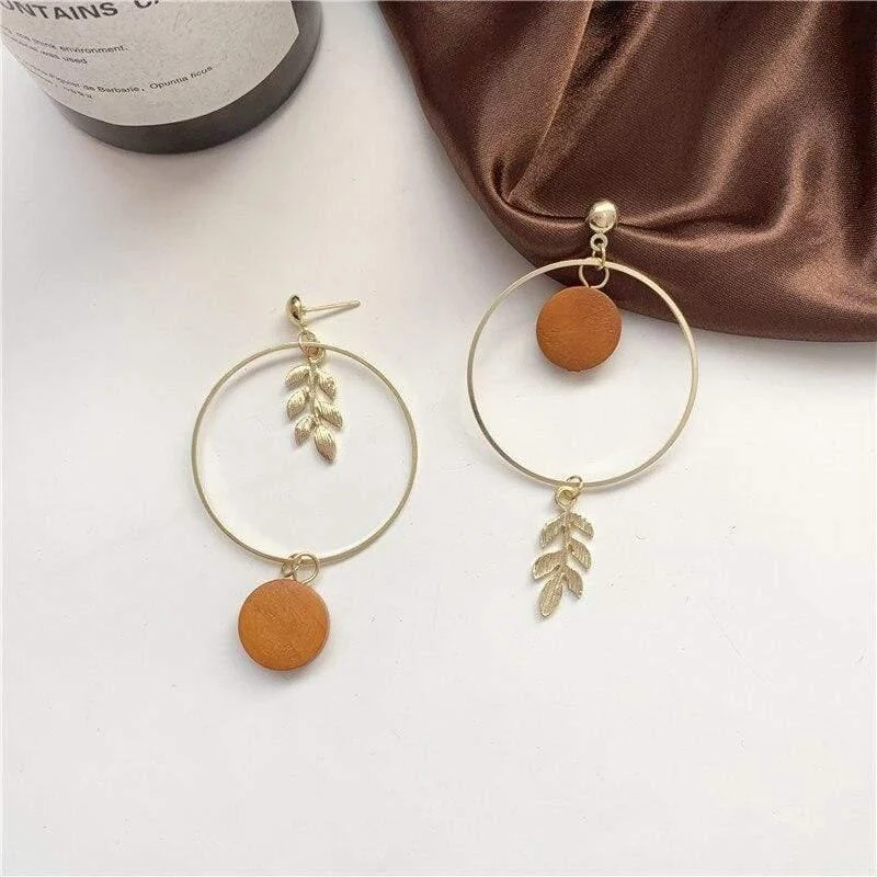 Hoop and Leaf Earrings - Glova