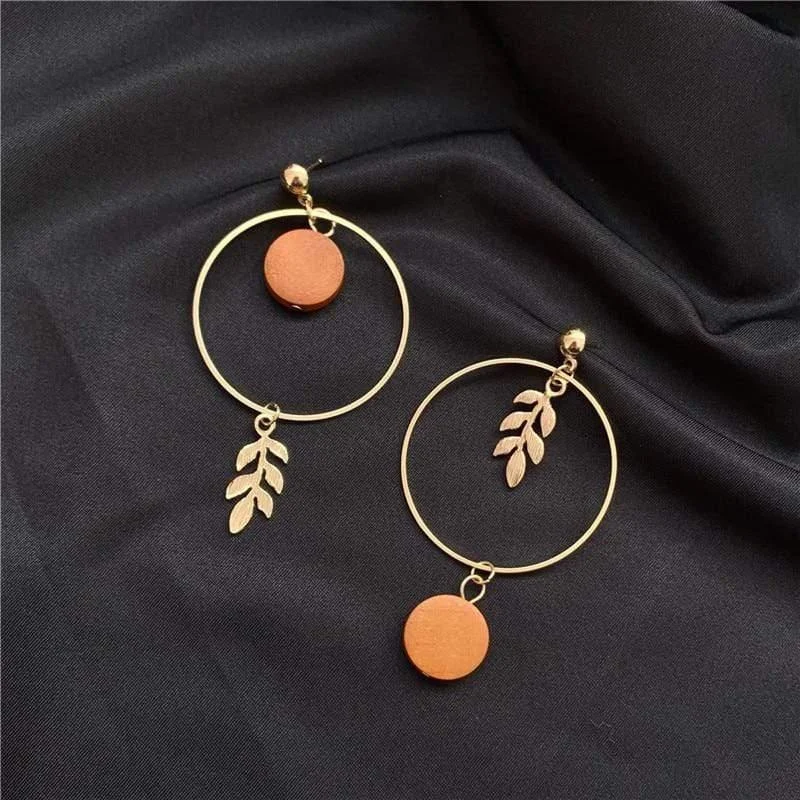 Hoop and Leaf Earrings - Glova