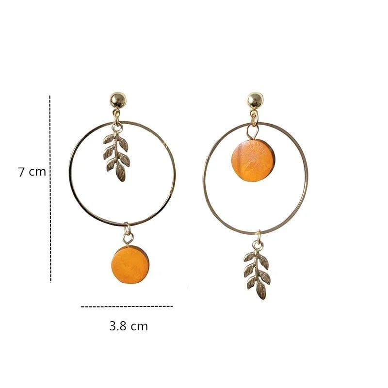 Hoop and Leaf Earrings - Glova