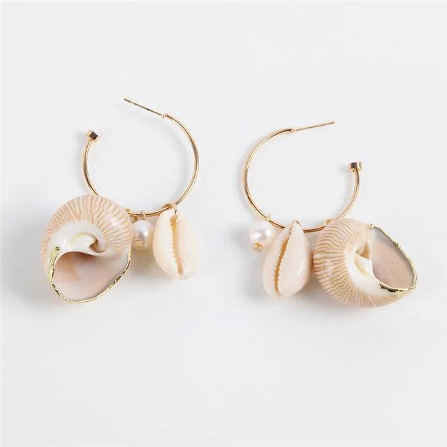 Hoop Earrings with Shells - Glova