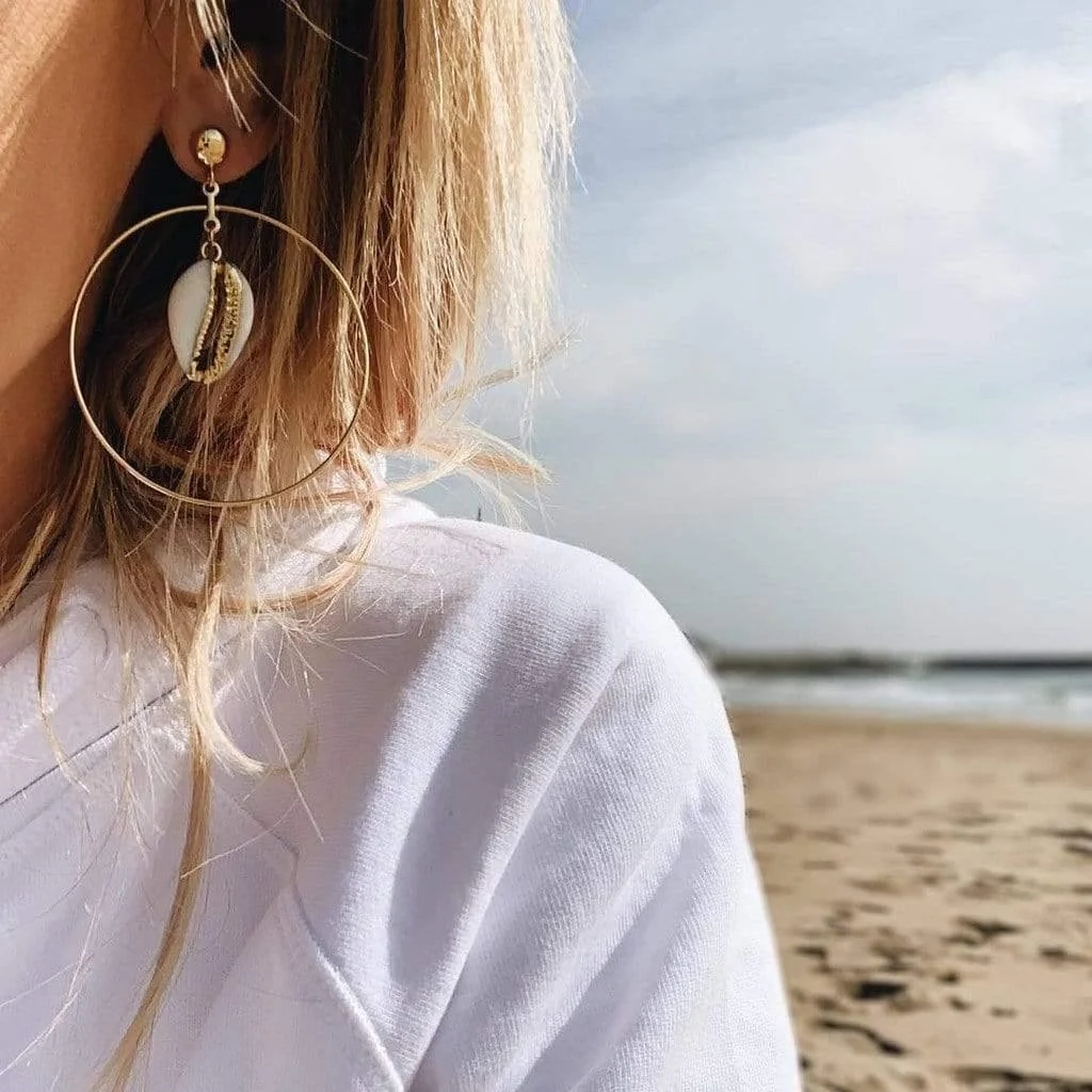 Hoop Earrings with Shells - Glova