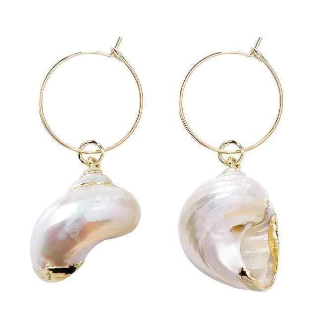 Hoop Earrings with Shells - Glova