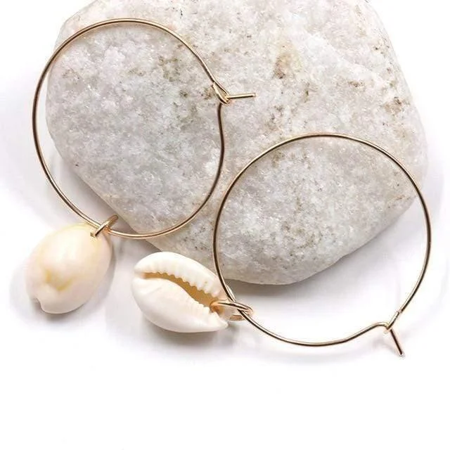 Hoop Earrings with Shells - Glova