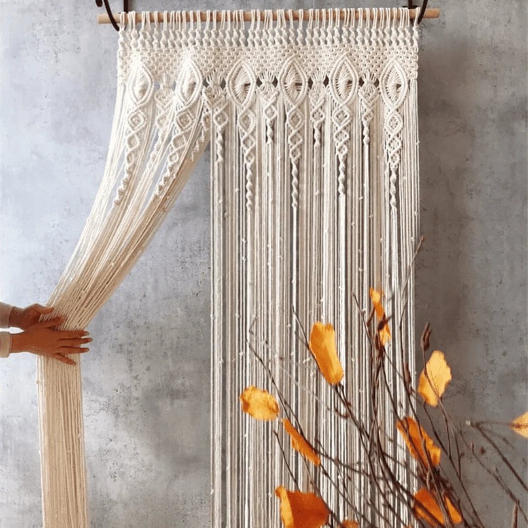 Hurley White Macrame Curtain - Glova