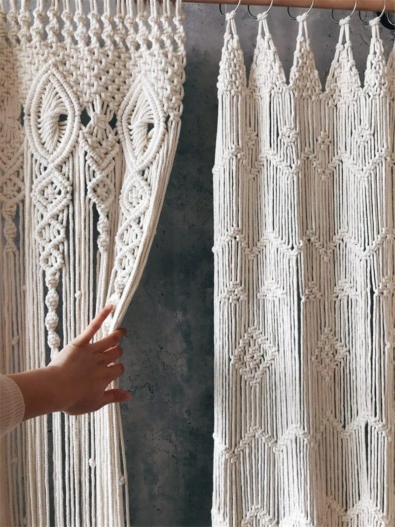 Hurley White Macrame Curtain - Glova