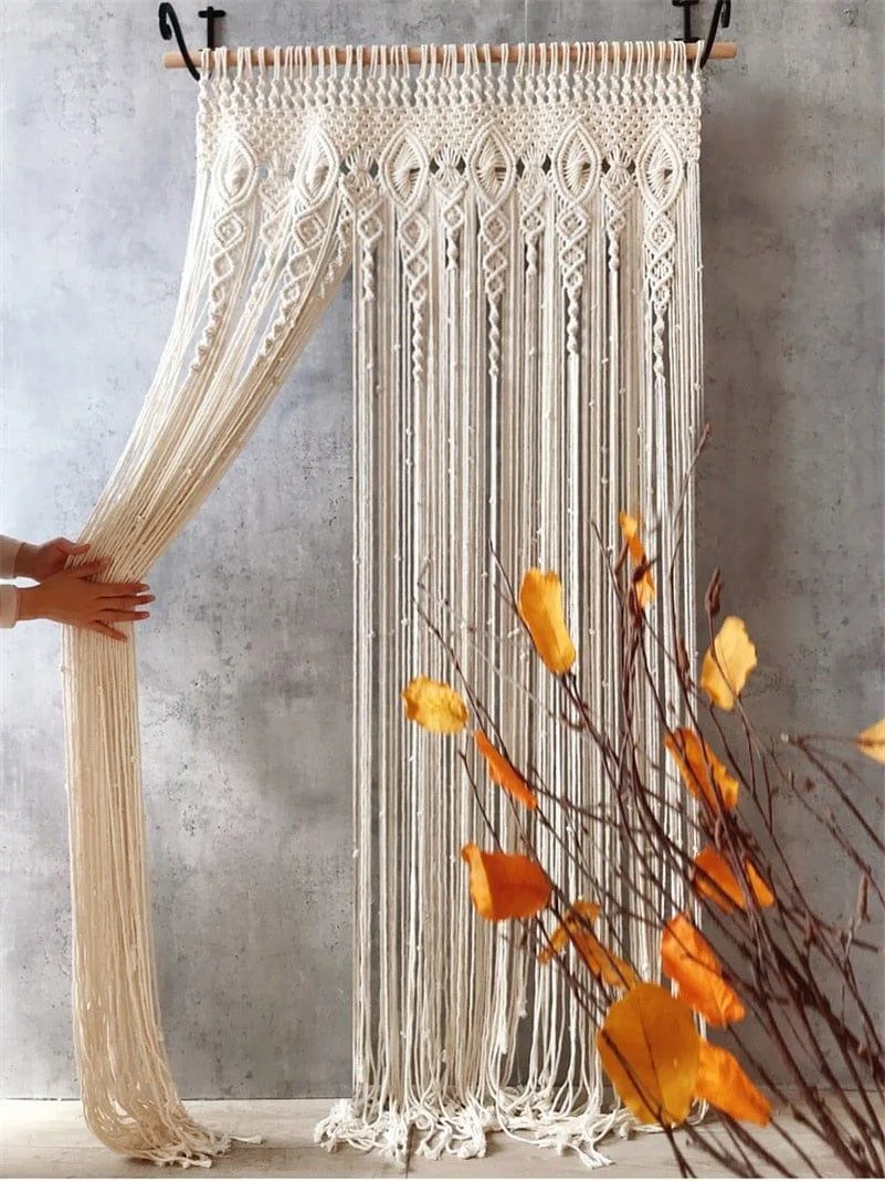 Hurley White Macrame Curtain - Glova