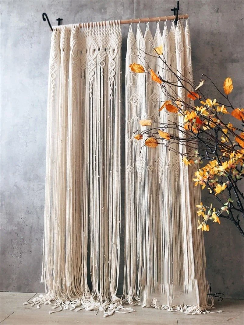 Hurley White Macrame Curtain - Glova