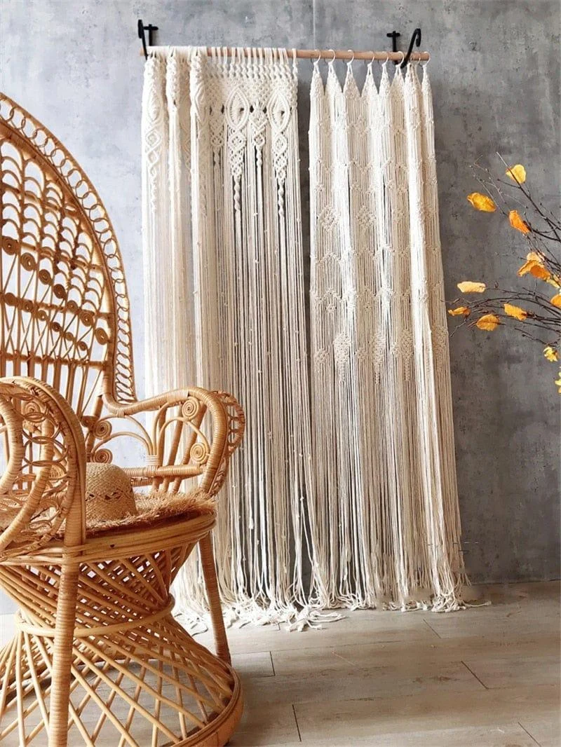 Hurley White Macrame Curtain - Glova