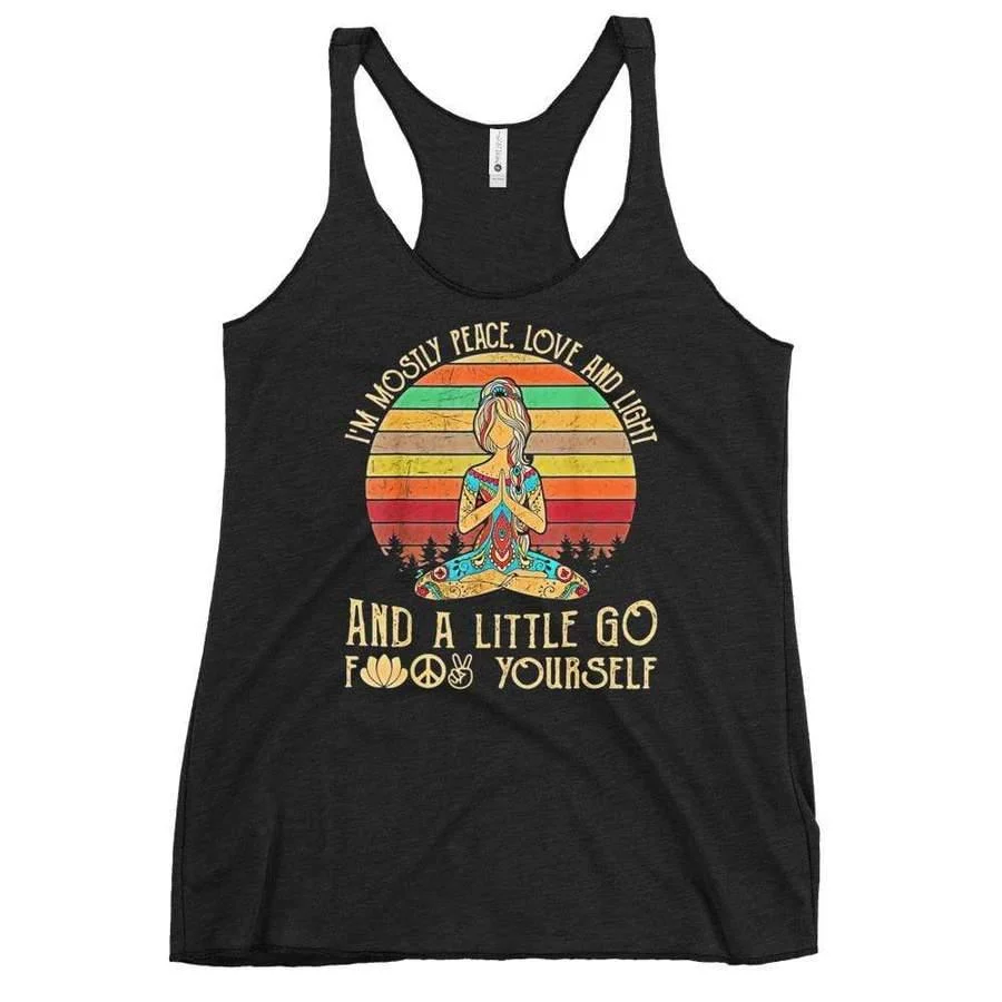 I'M MOSTLY PEACE LOVE AND LIGHT TANK TOP - Glova