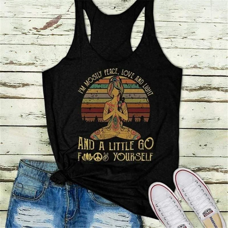 I'M MOSTLY PEACE LOVE AND LIGHT TANK TOP - Glova