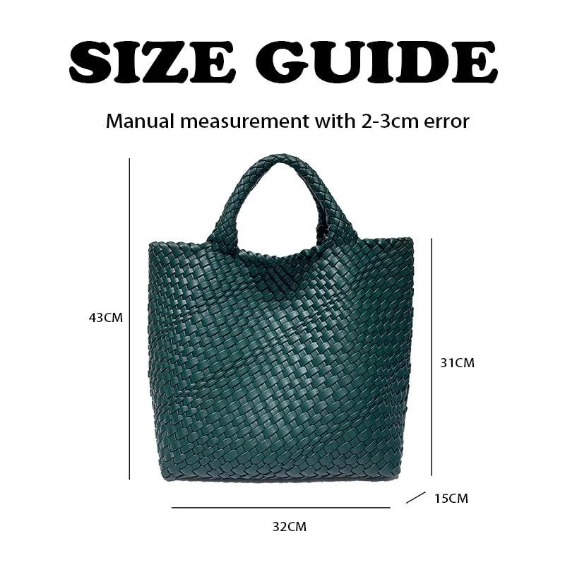 Ibiza Faux Leather Woven Tote - 21 Colors - Glova