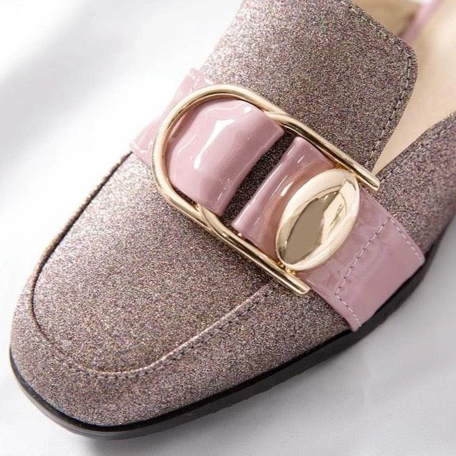 Illiana Glittering Buckle & Crystal Heels Mules - 3 Colors - Glova