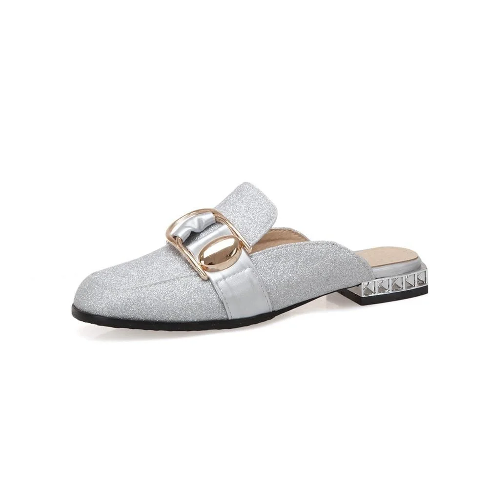 Illiana Glittering Buckle & Crystal Heels Mules - 3 Colors - Glova