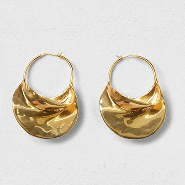 Imani Twist Metal Look Hoop Earrings - 2 Colors - Glova