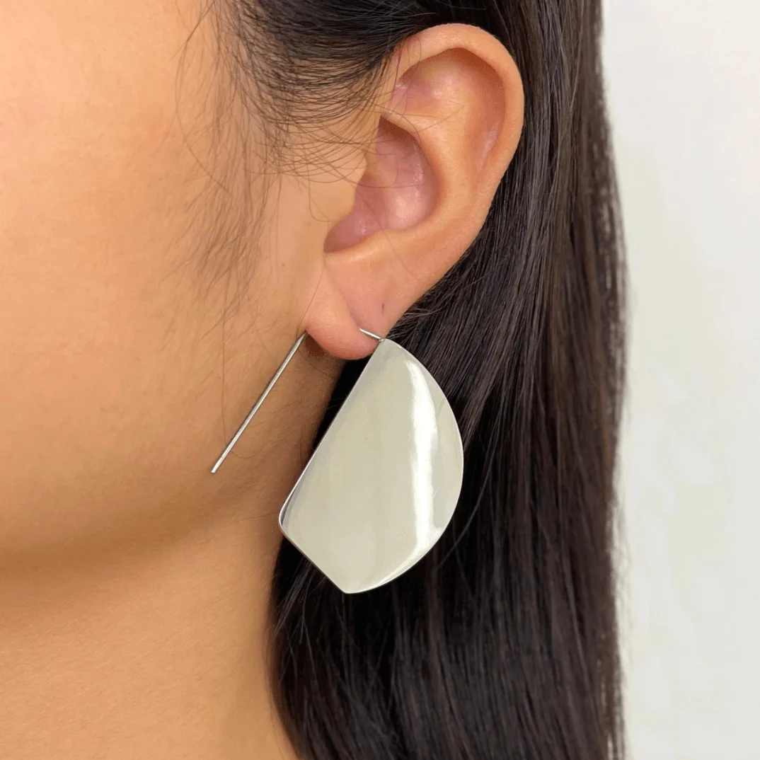 Inara Large Geometry Disc Hook Earrings - Glova