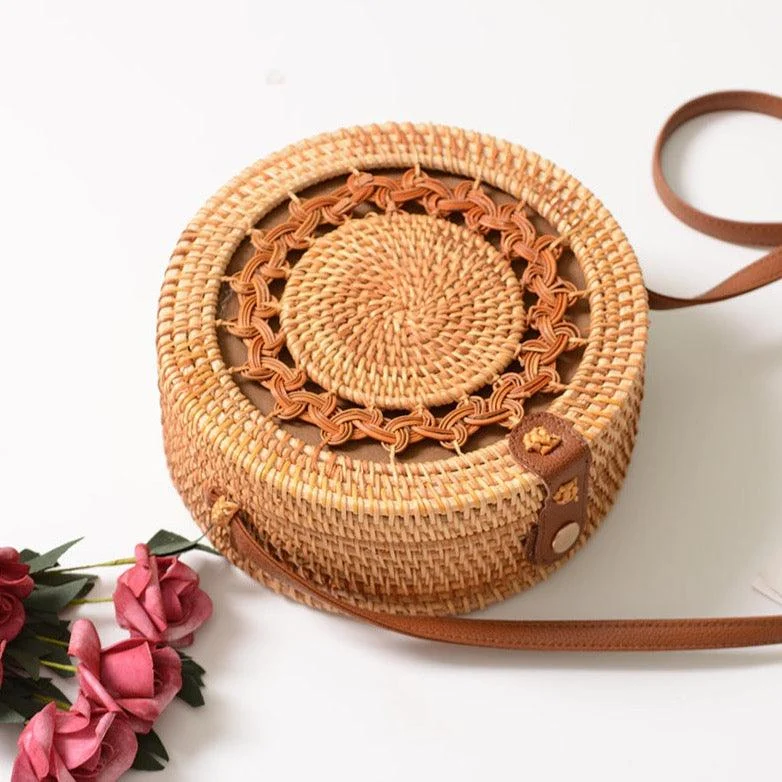 Indah Balinese Pattern Rattan Bag - 10 Patterns - Glova