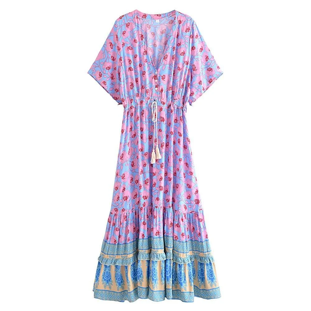 Indigo Boho Maxi Dress - Glova