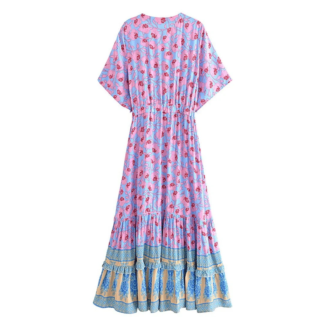 Indigo Boho Maxi Dress - Glova